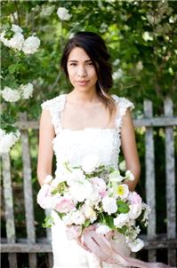 bouquet, white, pink