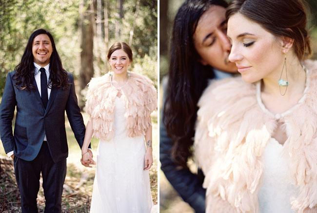 My Wedding Look, wedding dress, cape, feathers