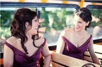 Attire. bridesmaids, purple