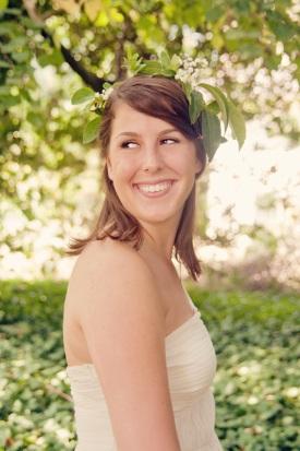 My Wedding Look, strapless dress, floral crown