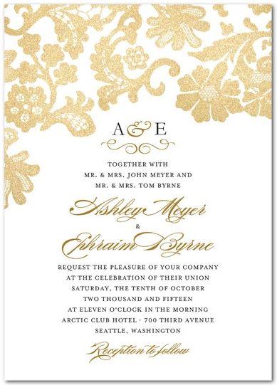 Champagne gold Invitations