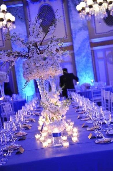 Winter wedding table arrangements