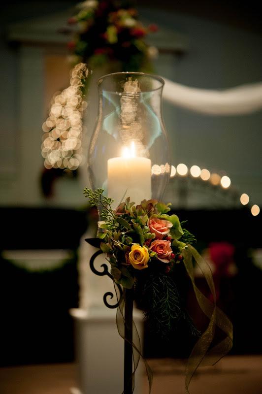 Winter wedding table arrangements