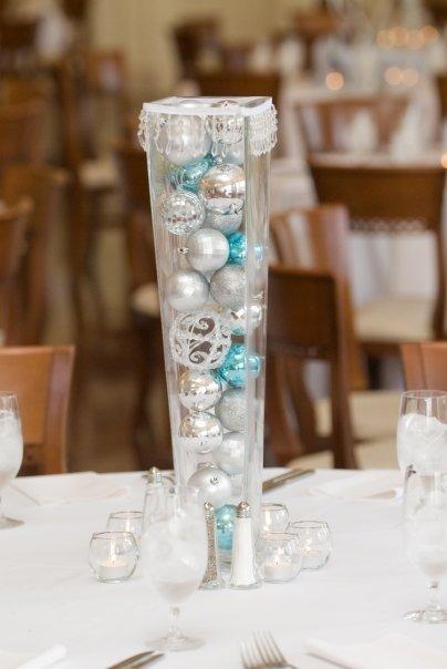 Winter wedding table arrangements