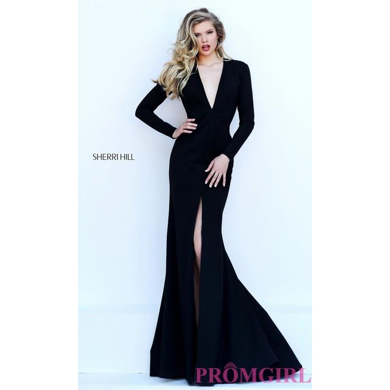 My Stuff, https://www.petsolemn.com/sherrihill/2916-low-v-neck-long-sleeve-dress-by-sherri-hill.html