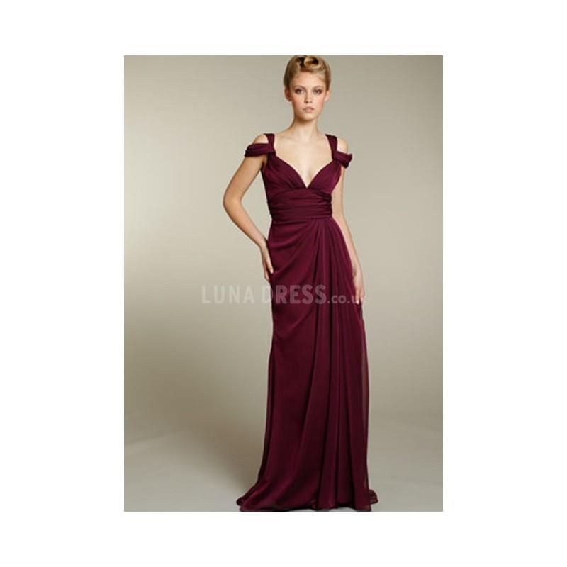 My Stuff, Alluring Floor Length Straps Chiffon Sleeveless Sheath/ Column Evening Gowns With Pleats -