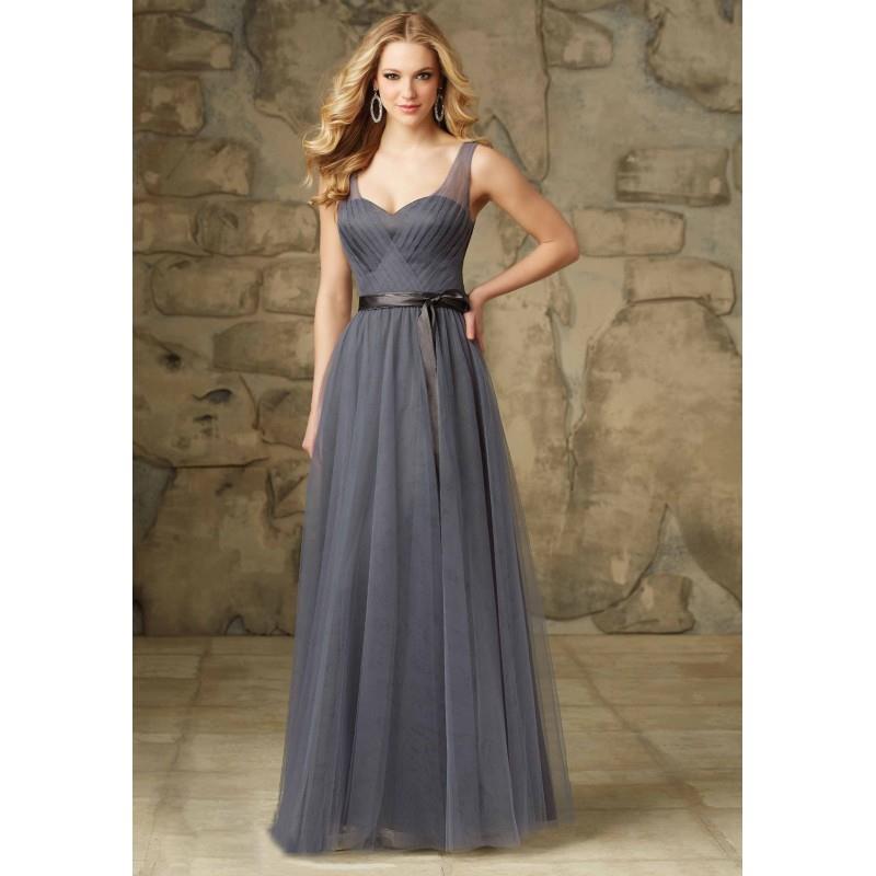 wedding, Like Princess V-Neck Tulle Gray Bridesmaid Gown 2017 - dressosity.com