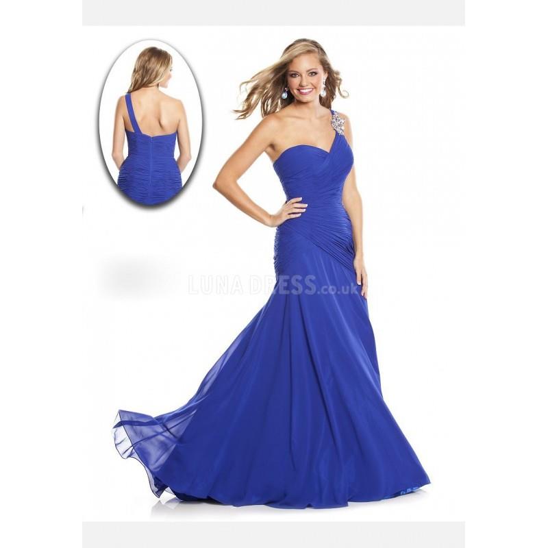 My Stuff, Chiffon Fit N Flare Asymmetric Waist Sleeveless One Shoulder Prom Dress - Compelling Weddi