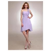 Charming Chiffon One Shoulder Neckline Natural Waistline Knee-length A-line Bridesmaid Dresses - ove