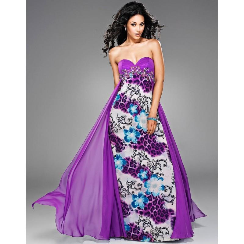 My Stuff, Splash Prom by Landa JC035 Grape/Fleur De Lis,Teal/Fleur De Lis Dress - The Unique Prom St