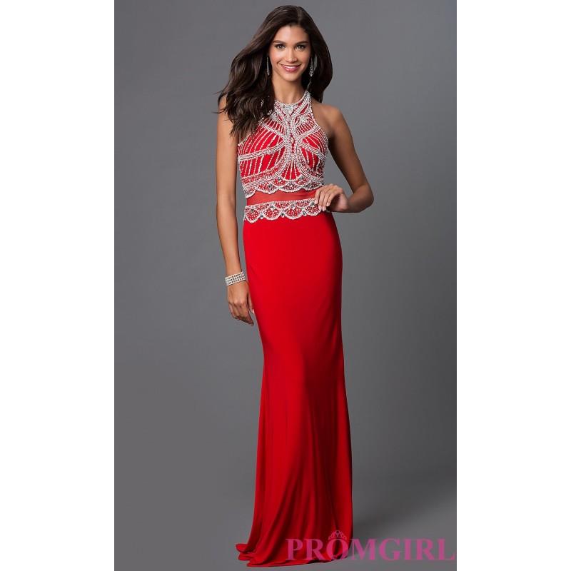 My Stuff, Mock Two Piece Jewel Embellished Floor Length Dress by Elizabeth K - Discount Evening Dres