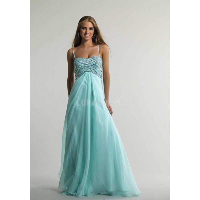 My Stuff, Trendy Spaghetti Straps Chiffon A line Sleeveless Floor Length Dress For Prom With Beading