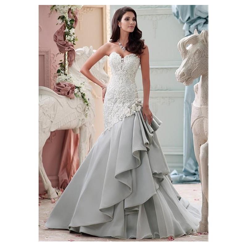 My Stuff, Glamorous Satin & organza Sweetheart Neckline Asymmetrical Waistline Mermaid Wedding Dress