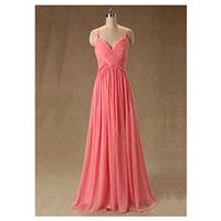 Chic Chiffon Sweetheart Neckline Floor-length A-line Prom Dress - overpinks.com