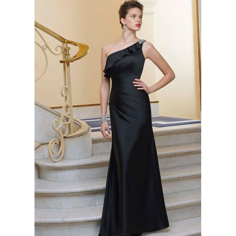 My Stuff, Elegant Sheath/Column One Shoulder Beading Draping Floor-length Satin Chiffon Bridesmaid D