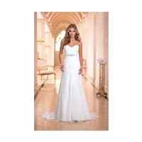 Simple Sheath/Column Sweetheart Beading Ruching Sweep/Brush Train Chiffon Wedding Dresses - Dressesu