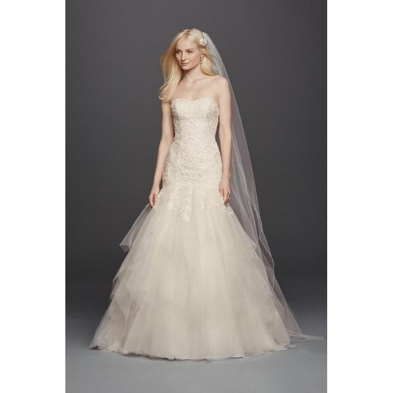 My Stuff, Style CWG737 by Oleg Cassini at David%E2%80%99s Bridal - Tulle Chapel Length Floor length