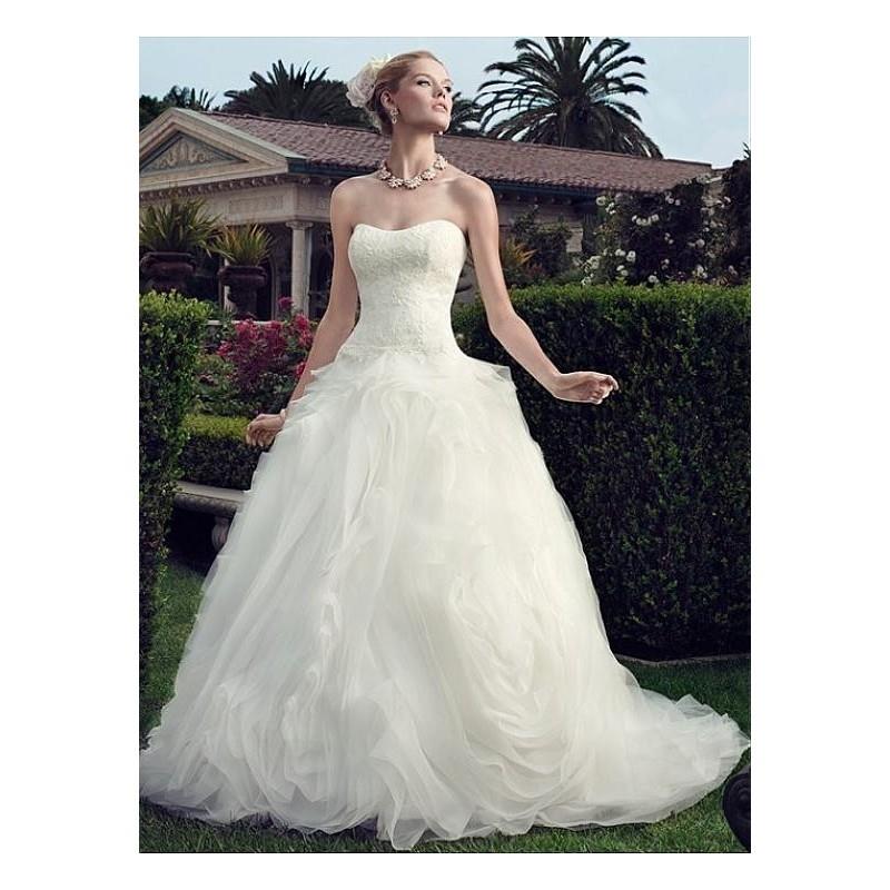 My Stuff, Stunning Organza Satin Ball Gown Sweetheart Neckline Dropped Waistline Wedding Dress - ove