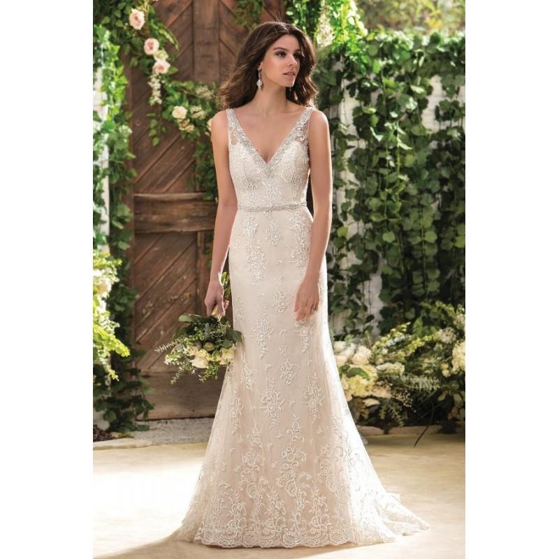 My Stuff, Style F181055 by Jasmine Collection - Gold  Ivory  White  Blush Lace Low Back  V-Back Floo