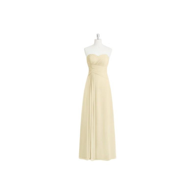 My Stuff, Champagne Azazie Magnolia - Chiffon Floor Length Back Zip Sweetheart Dress - Charming Brid