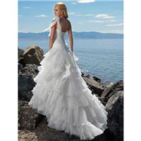 Chic Strand Brautkleid Glamour Organza One-Schulter Blume gekräuselte Tiers Wasserfall Effekt - Fest