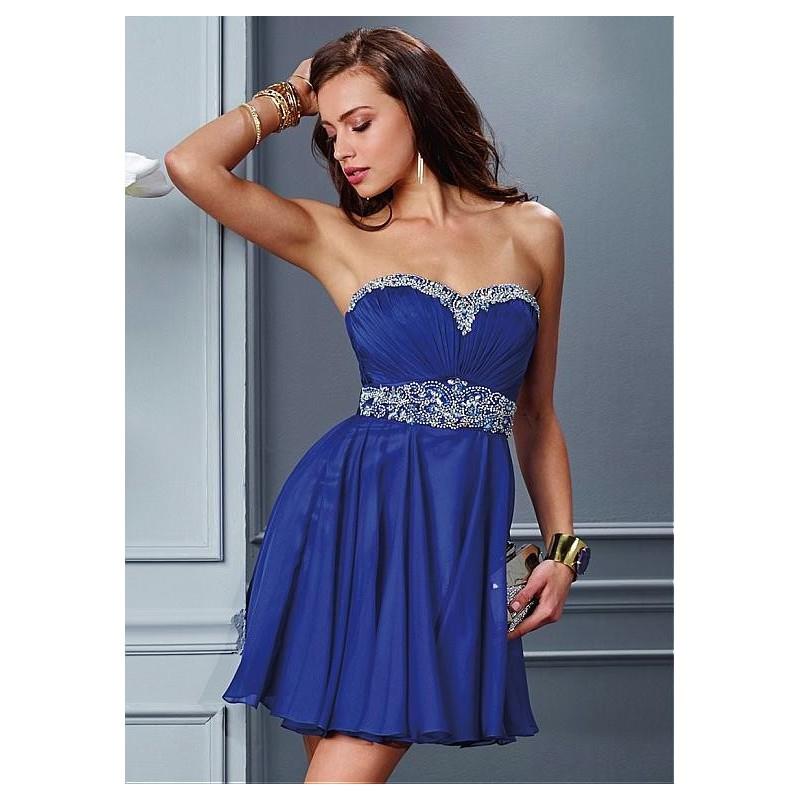 My Stuff, Alluring Chiffon Sweetheart Neckline A-line Homecoming Dresses with Beadings & Rhinestones