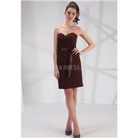 Sweetheart Sheath/ Column Natural Waist Lace Above Knee Bridesmaid Dress With Sash/ Ribbon - Compell