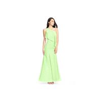 Sage Azazie Nadia - Floor Length Chiffon Side Zip One Shoulder Dress - Charming Bridesmaids Store