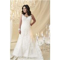 Plus-Size Dresses Rembrandt by Callista - Ivory  White  Champagne Tulle Floor Jewel  Straps  V-Neck