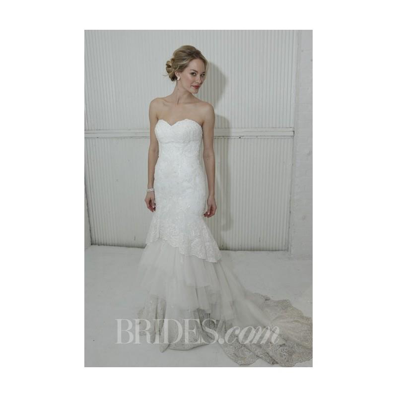 My Stuff, David's Bridal - Fall 2013 - Strapless Lace Mermaid Wedding Dress with Ruffled Tulle Skirt