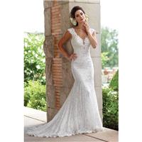 Style 117193 by Sophia Tolli for Mon Cheri - Trumpet Cap sleeve Chapel Length V-neck Floor length La