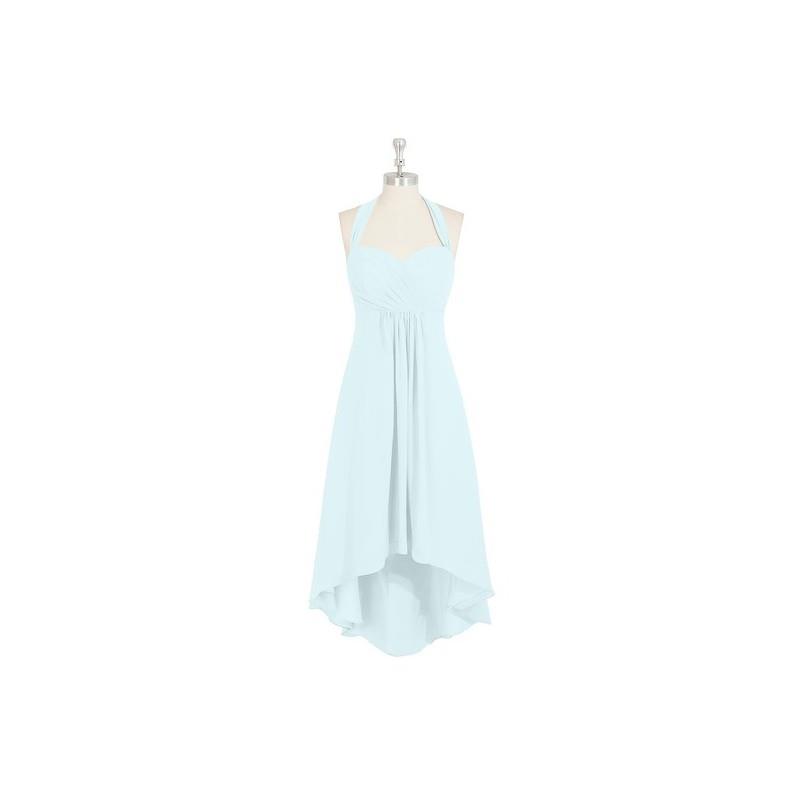 wedding, Mist Azazie Annabel - Chiffon Asymmetrical Halter Back Zip Dress - Cheap Gorgeous Bridesmai