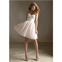 Nectarean A-line Sweetheart Lace Short/Mini Satin Bridesmaid Dresses - Dressesular.com