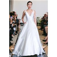 Justin Alexander 8937 Spring/Summer 2018 Sleeveless Chapel Train White Aline Satin Spring V-Neck Zip