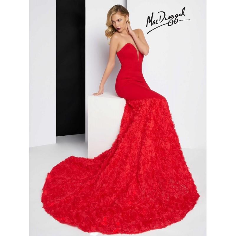 My Stuff, Black Black White Red by Mac Duggal 65219R - Brand Wedding Store Online