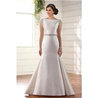 Style D2241 by Essense of Australia - Ivory  White Mikado Belt  Low Back  V-Back Floor Bateau  High