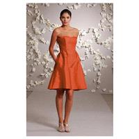 Exquisite Taffeta A-line Strapless Knee Length Bridesmaids Dress - overpinks.com