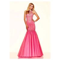 Glamorous Tulle Jewel Neckline Mermaid Evening Dresses With Embroidery & Beadings - overpinks.com