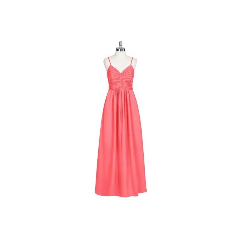 My Stuff, Watermelon Azazie Paola - Sweetheart Chiffon Floor Length Back Zip Dress - Charming Brides