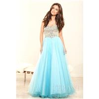 Terani Prom P3084 Aqua/Nude,Ivory/Nude Dress - The Unique Prom Store