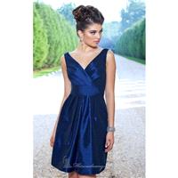 Navy Surplice Poly Shantung Dress by Alexia Designs - Color Your Classy Wardrobe