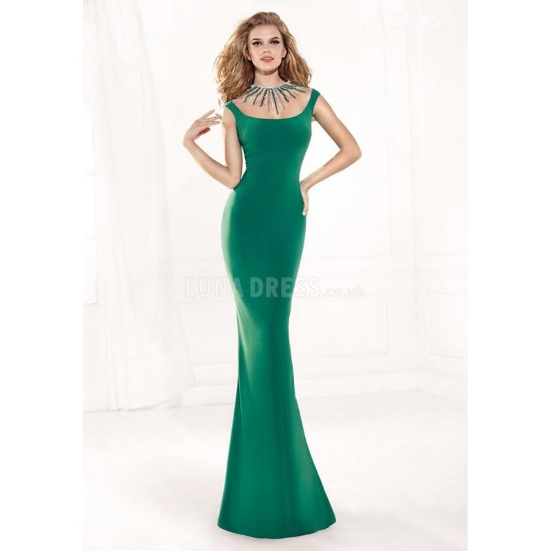 My Stuff, Sexy Floor Length Jewel Chiffon Sleeveless Sheath/ Column Prom Dresses With Beading - Comp