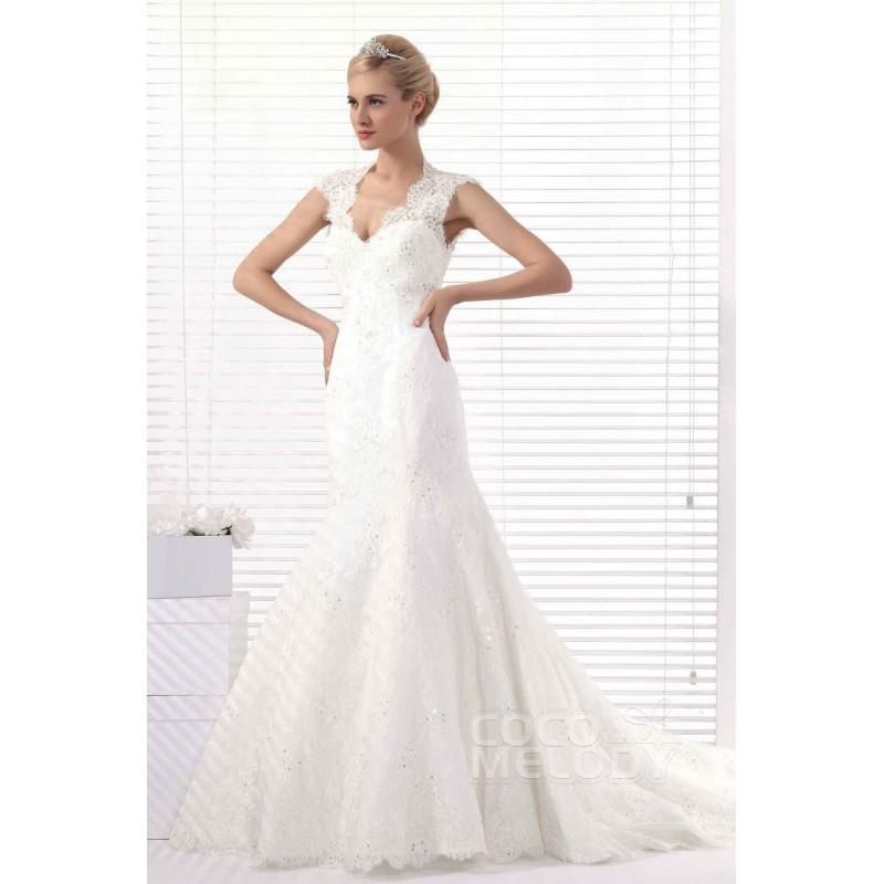 My Stuff, Modern Trumpet-Mermaid California Chapel Train Lace Wedding Dress Alb12293/CA - Top Design