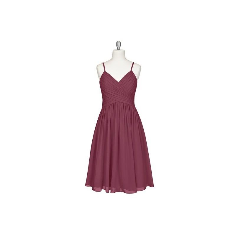 My Stuff, Mulberry Azazie Sonia - Chiffon Back Zip Knee Length V Neck Dress - Cheap Gorgeous Bridesm