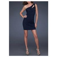 Short Chiffon One Shoulder Homecoming Dress - overpinks.com