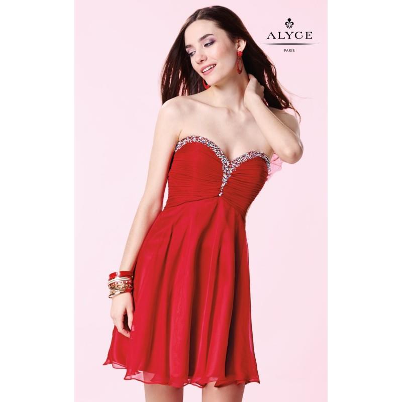 My Stuff, Red Strapless Ruched Mini Dress by Alyce Sweet 16 - Color Your Classy Wardrobe