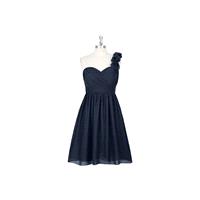 Dark_navy Azazie Alyssa - Strap Detail Chiffon Knee Length Sweetheart Dress - Charming Bridesmaids S