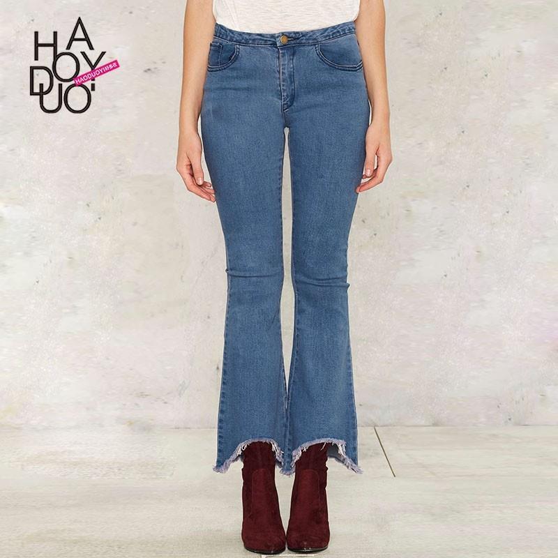 My Stuff, 2017 winter irregular feet with Flash Horn women new fashion jeans - Bonny YZOZO Boutique