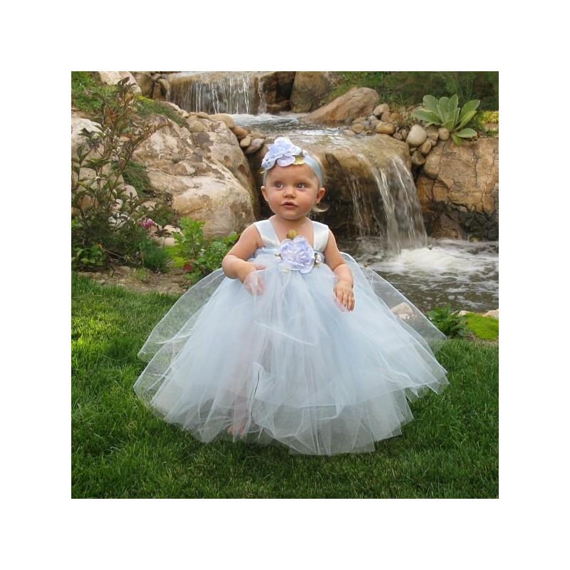 My Stuff, Tutu Flower Girl Dresses - Cinderella Blue - Flower Girl Dress - Cinderella Blue Tulle wit