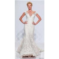 Randy Fenoli Spring/Summer 2018 Short Sleeves Off-the-shoulder Lace Elegant Chapel Train Sheath Dres